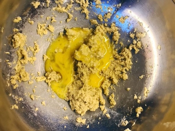 Egg added to mixture
