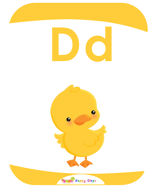 Flashcard Letter -D- Duck