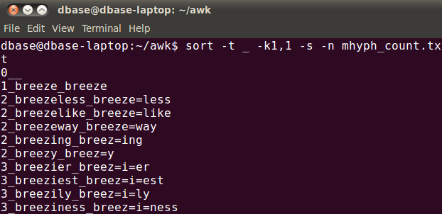linux sort command