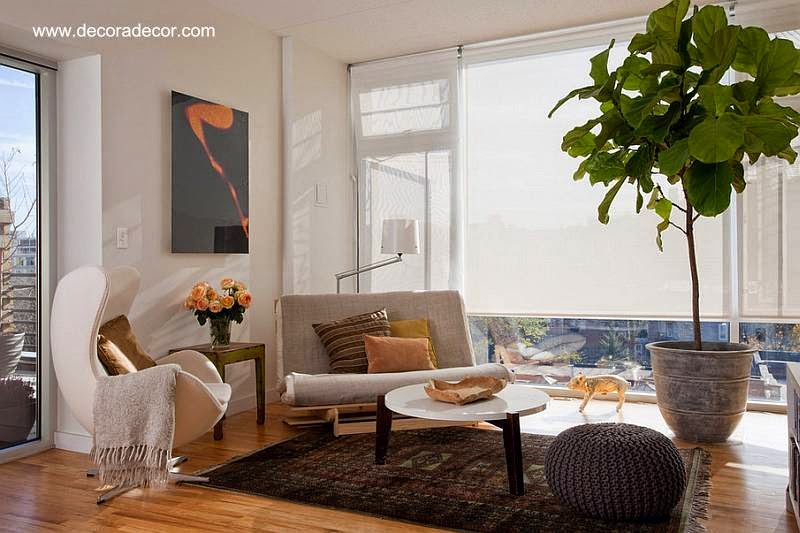 Moderno living room Sala de estar con diseño y decoración con orientación Feng Shui