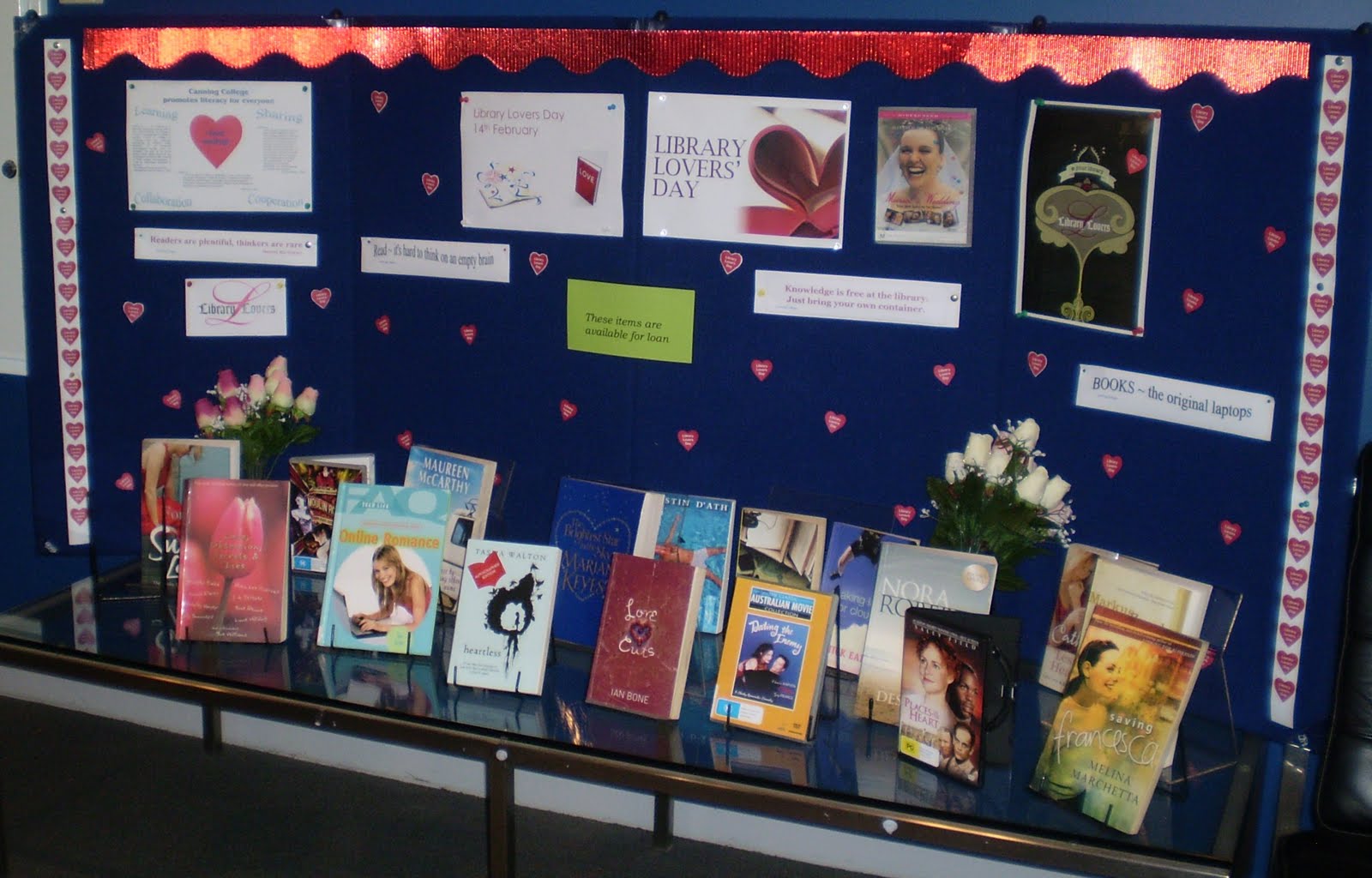 Canning College Library Displays: Library Lovers Day