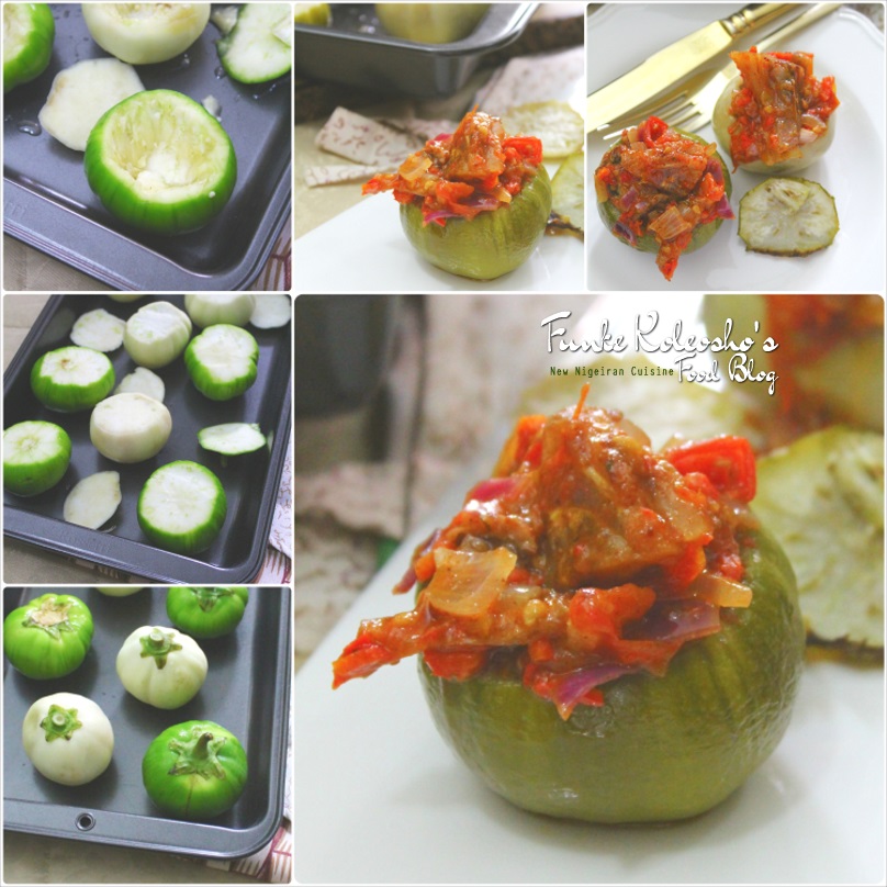 Baked Garden Eggs with a Spicy Peanut Sauce