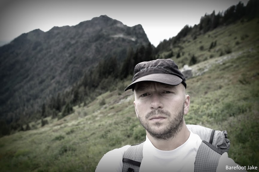 backpacker selfie barefoot jake o'neal peak