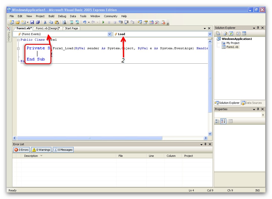 IDE مدرسة فيجوال بيسك