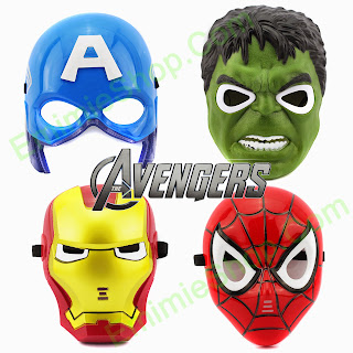 Topeng Hulk, Captain America, Iron Man, SpiderMan