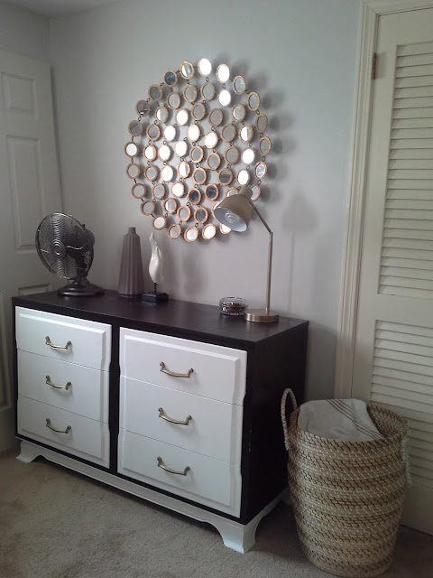 mid century modern dresser stain white paint gold mirror
