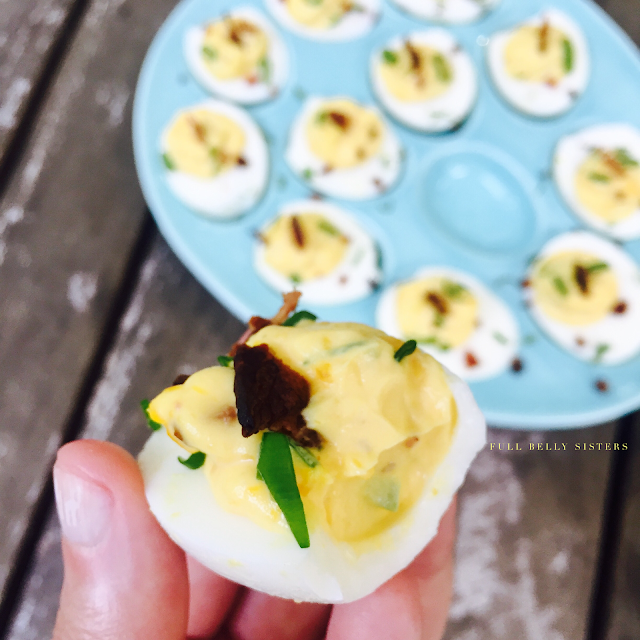 Bacon Scallion Deviled Eggs