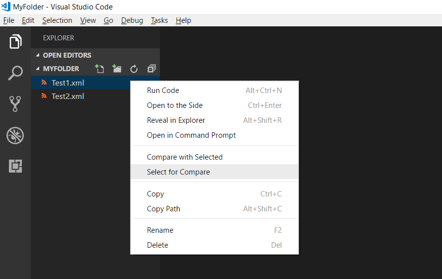 File comparision with Visual Studio Code | Blogs | Bipul Raman