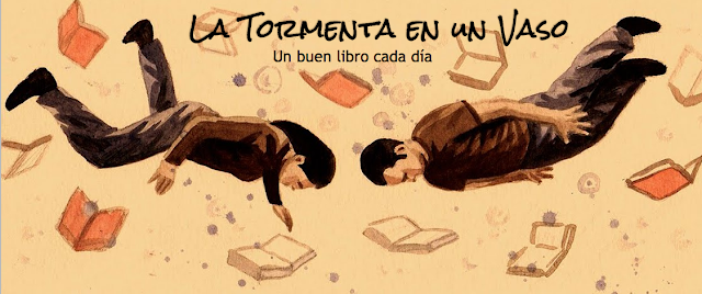 tormenta, vaso, libros