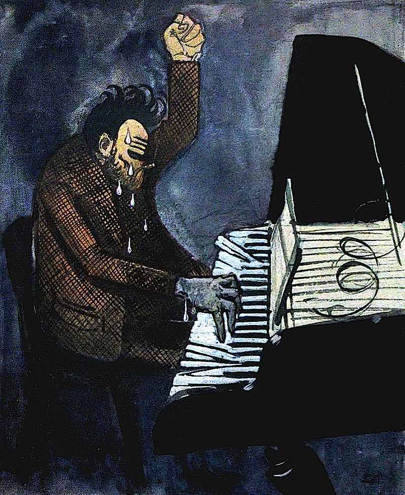 1917 tortured musician 1917 tortured musician, pounding piano keys