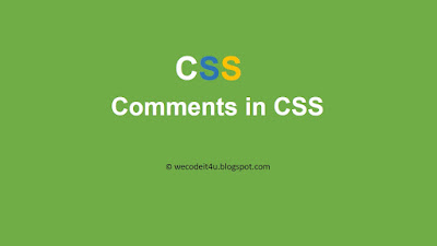 Comments in CSS