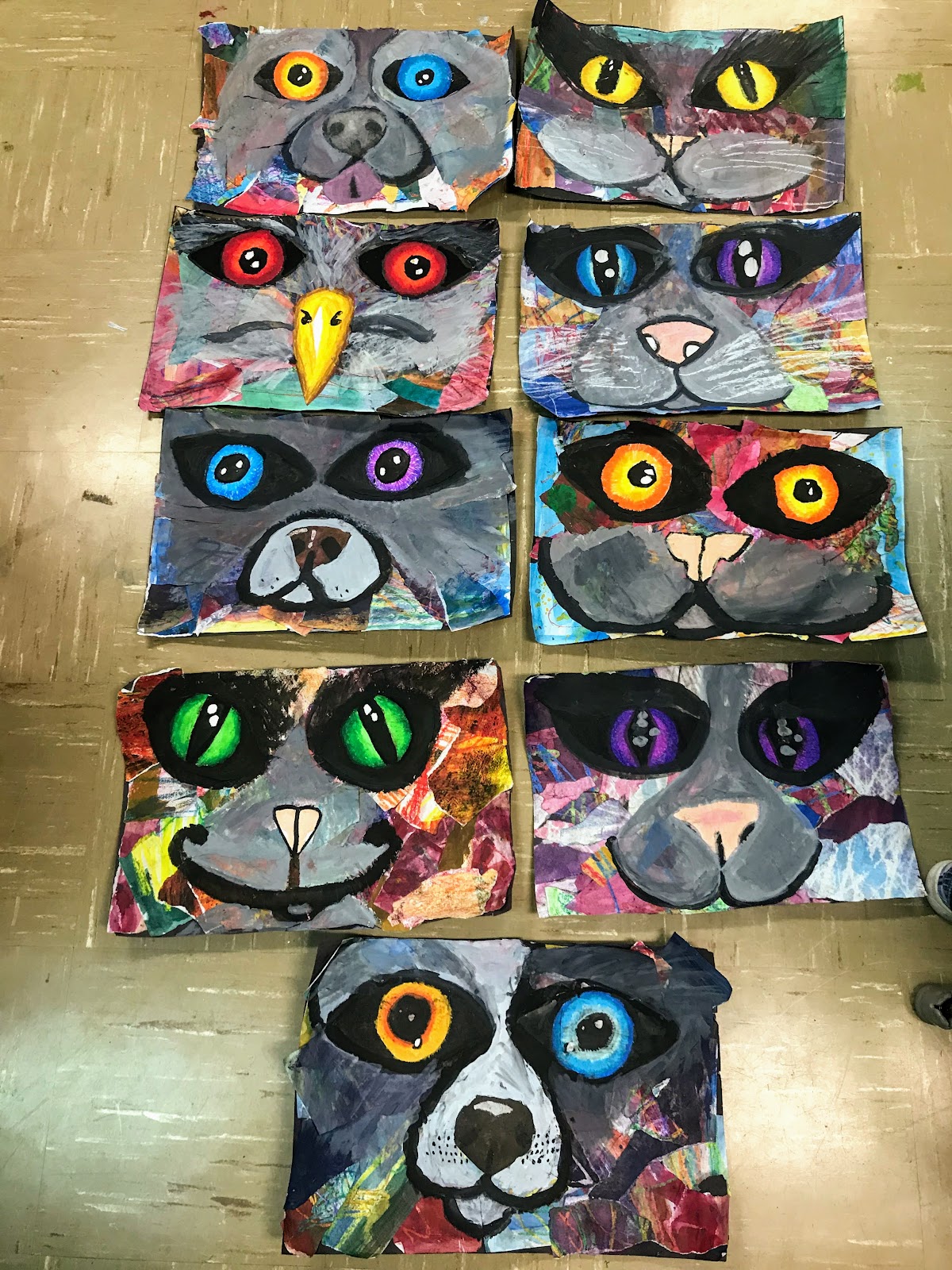 Elements of the Art Room: Collage Animal Faces