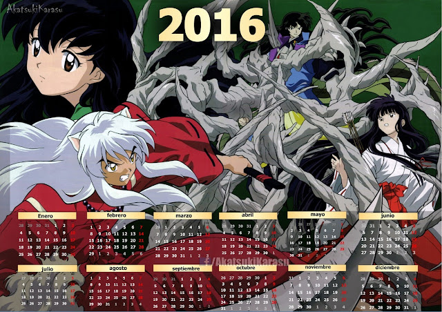 calendario 2016 inuyasha