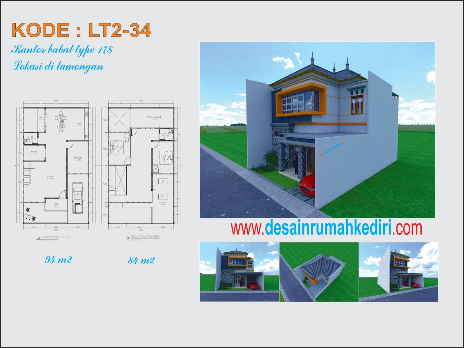 LT2 34 Rumah Kantor  2  Lantai  Minimalis  di Babat 