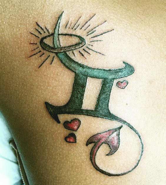 Best gemini hearts tattoos designs on back