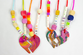 How to Make Best Friend Clay Necklaces with Kids- Such a fun and easy craft for the whole family!