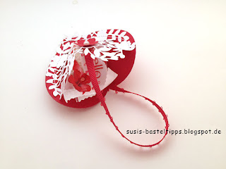 Süßigkeit am besten fixieren Stampin Up stanze blühendes herz als geschenkverpackung zu Valentin und hochzeit, hochzeitsdeko, gastgeschenk