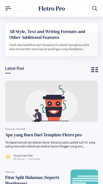 Tampilan Mobile Template Fletro Tampilan Mobile Template Fletro