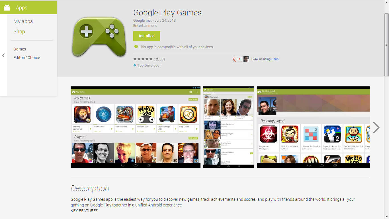 Google Play Games is Now in the Play Store