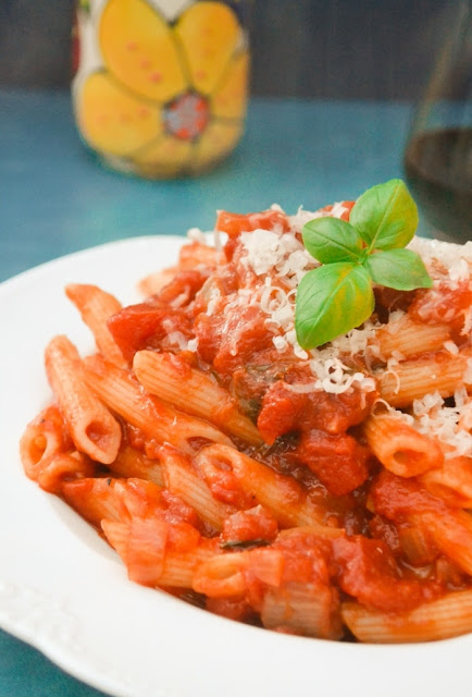 a bowl of Best Tomato and Basil Pasta Sauce