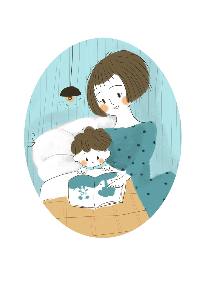 reading, illustration, mother, son, ilustración infantil, madre