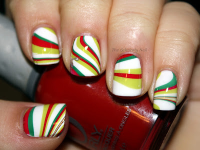 The Scholarly Nail: Holiday Water Marble