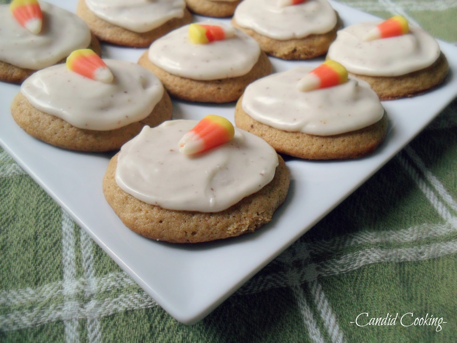 Candid Cooking Pumpkin Cookies with Browned Butter Frosting