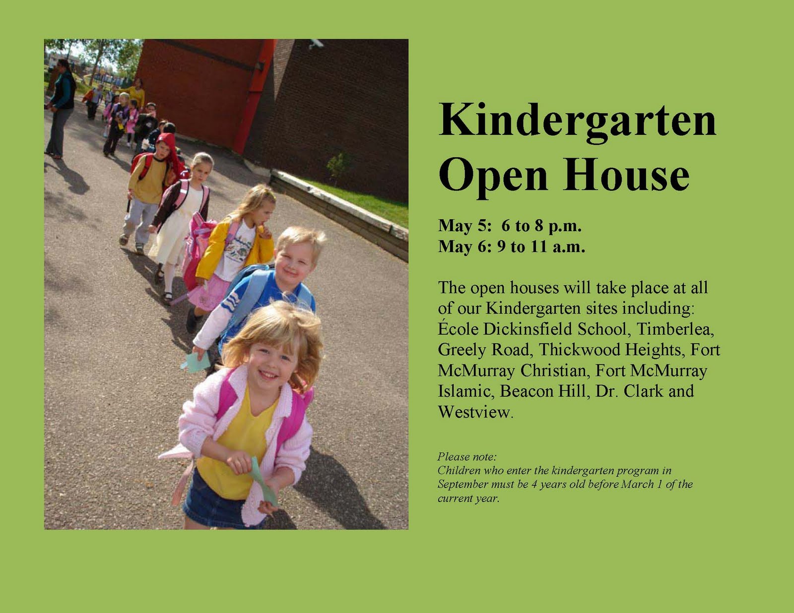 Wood Buffalo Culture Kindergarten Open House