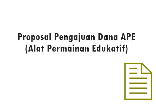 Galeri Paud Proposal Pengajuan Dana Ape Alat Permainan Edukatif