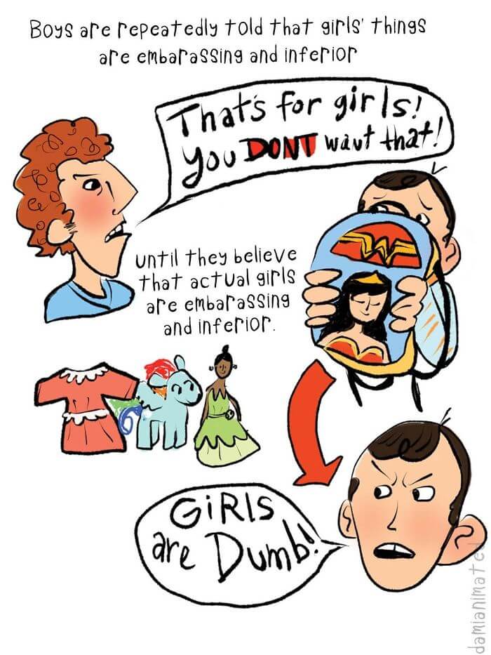 Guy's Comic Illustrates How Little Boys Develop Sexism From Their Interactions With Adults