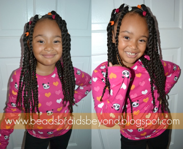 Beads, Braids and Beyond Banded Two Strand Twist Ponytails