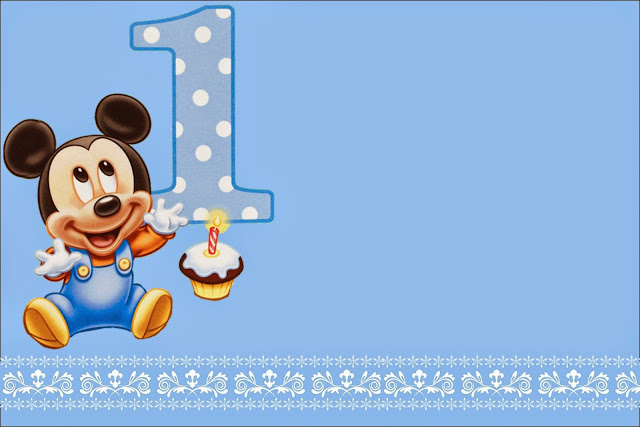First Year of Mickey with Polka Dots: Free Printable Invitation. First Year of Mickey with Polka Dots: Free Printable Invitations, Labels or Cards.