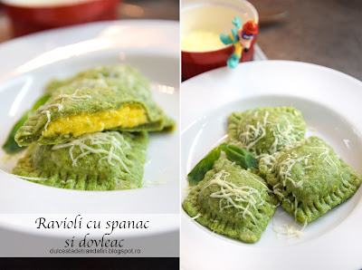 Ravioli (de casa) cu spanac si dovleac