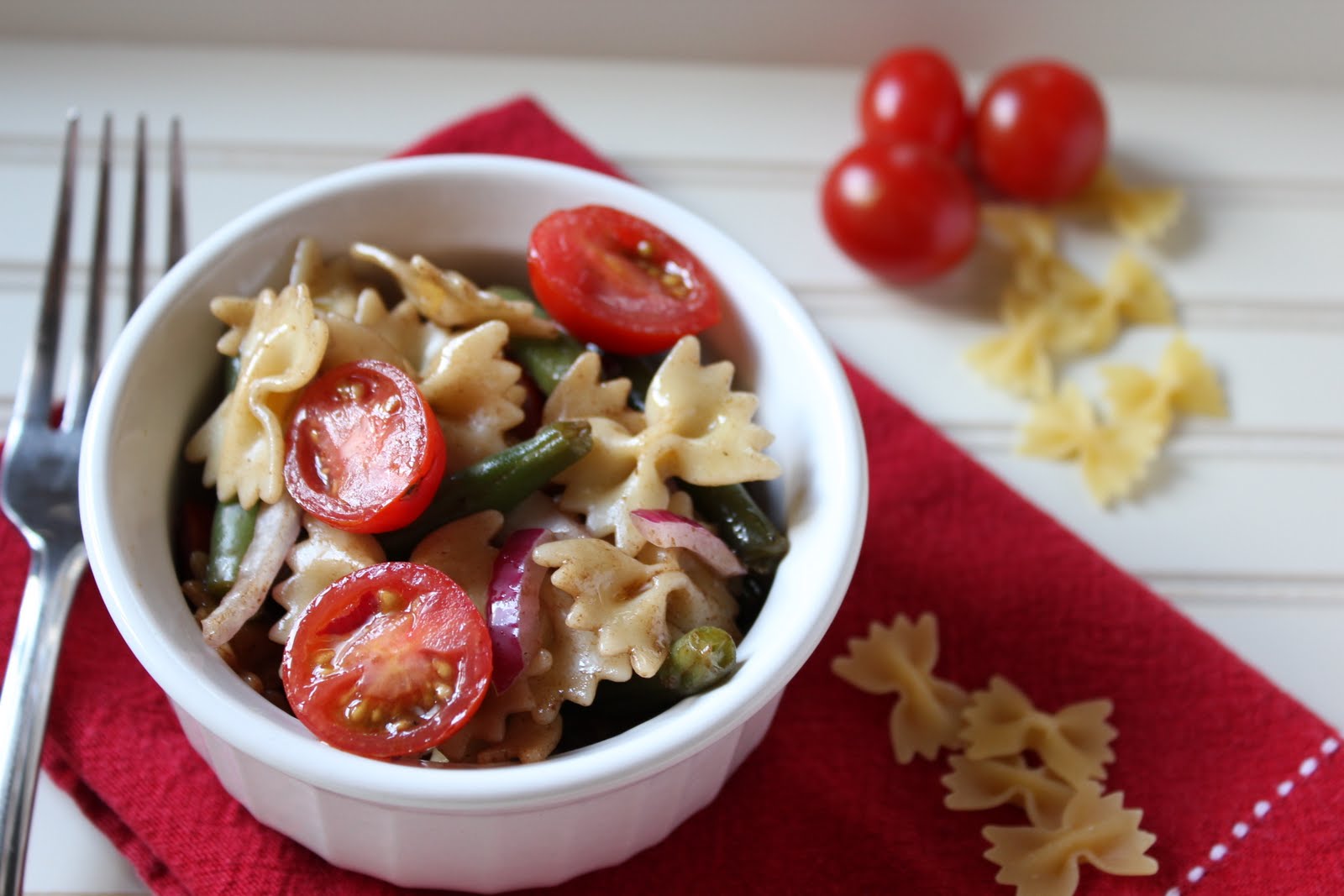 The Love Life Cooks Green Bean & Tomato Pasta Salad