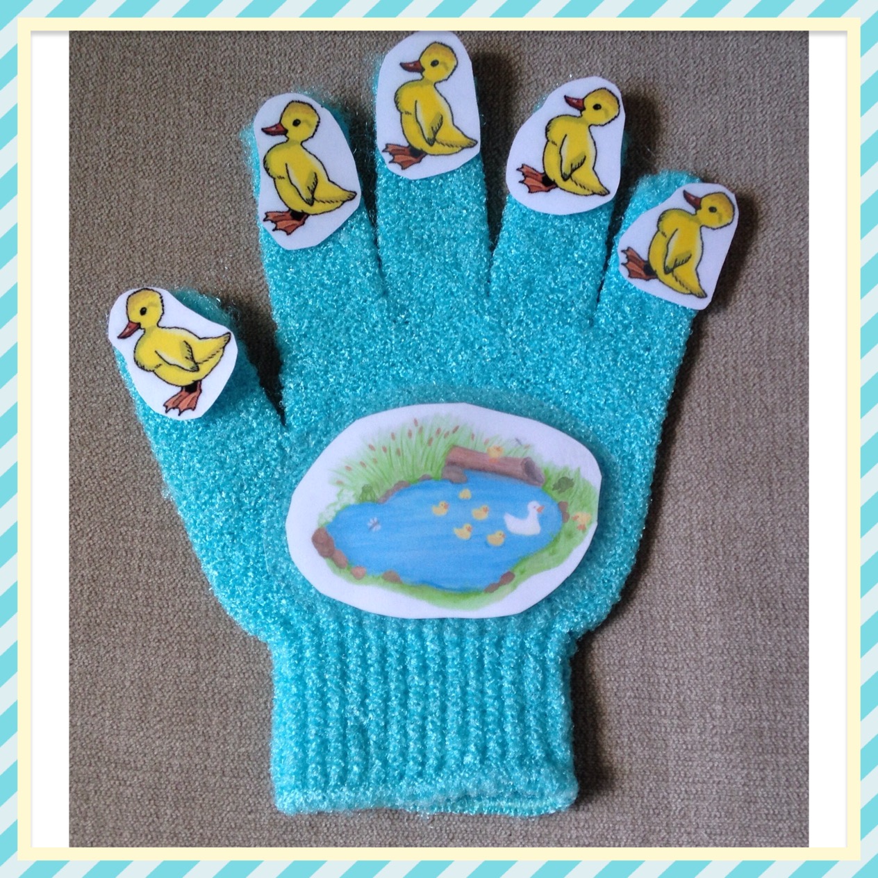 Early language skills through play....... Home made glove puppet for