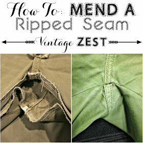 Diane's Vintage Zest!: How to: Mend a Ripped Seam