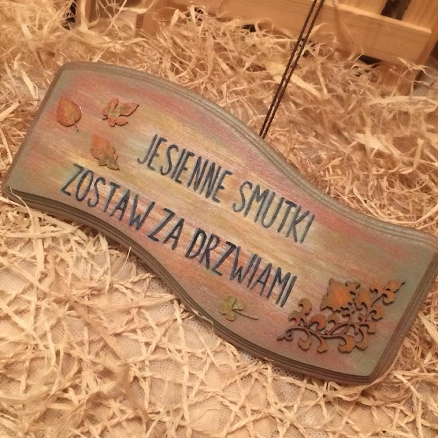 zawieszka z mottem zawieszka na drzwi z listkami EKO- DECO