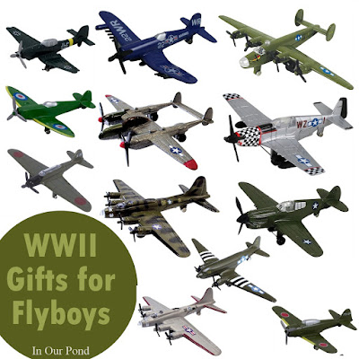 World War Two Gifts for Flyboys- a gift guide from In Our Pond #christmas #holidays #ww2 #flyboy #airplanes #mustang #spitfire #axisandallies