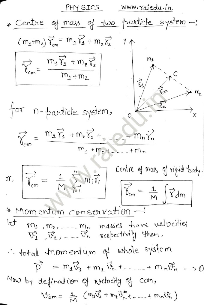 Center of mass | center of mass of two particle system | conservation of momentum 