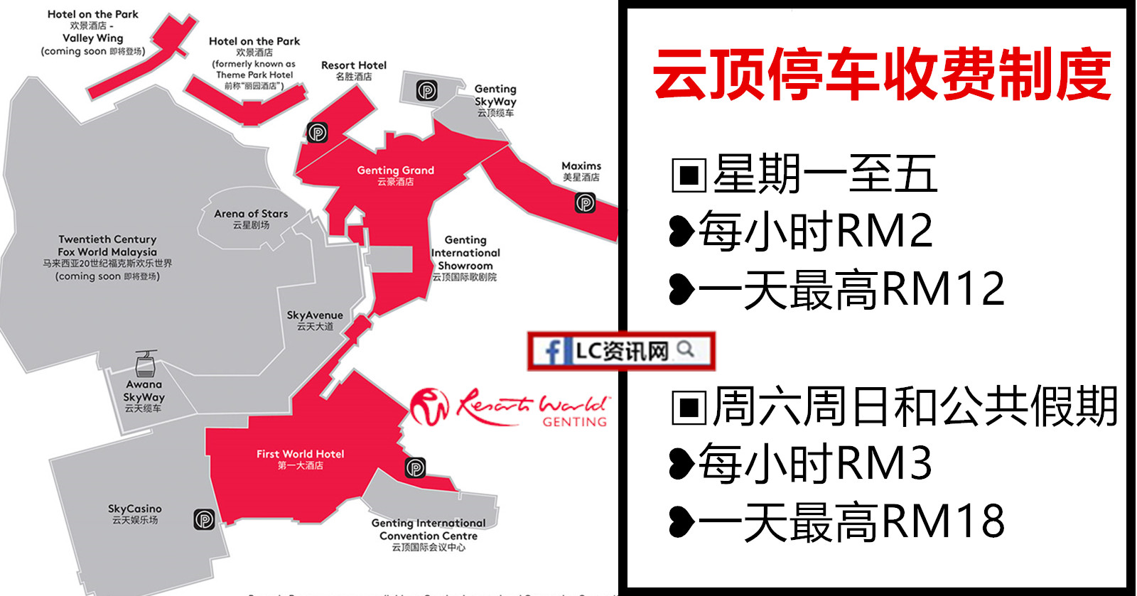 2018年云顶全新停车费制度