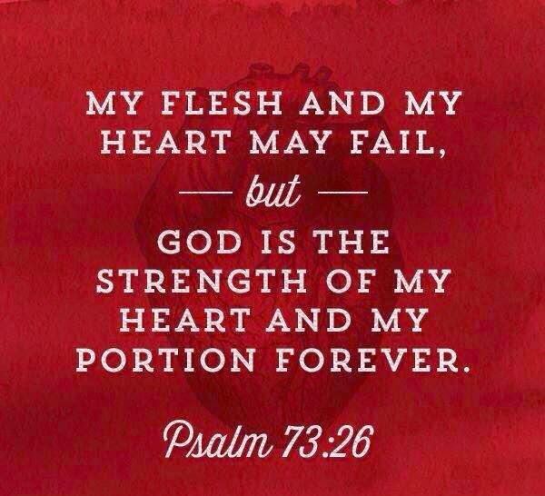 MY FLESH AND MY HEART MAY FAIL,BUT GOD IS THE STRENGTH OF MY HEART