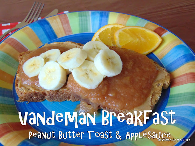 Vandeman Breakfast--Peanut Butter Toast & Applesauce
