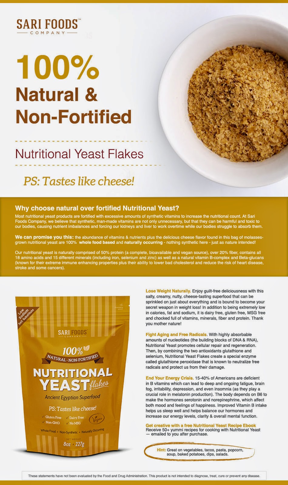 Jennaviva Says....... Nutritional Yeast Superfood by Sari Foods