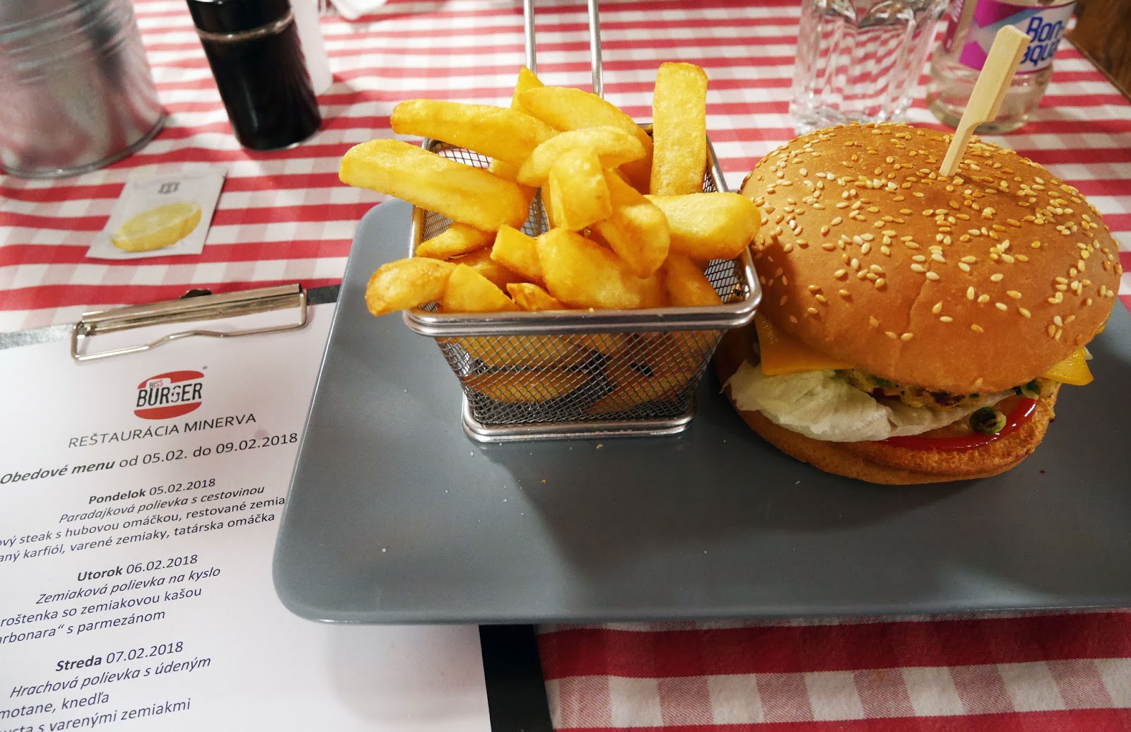 Burgers for lunch at Biss Burger, Bratislava
