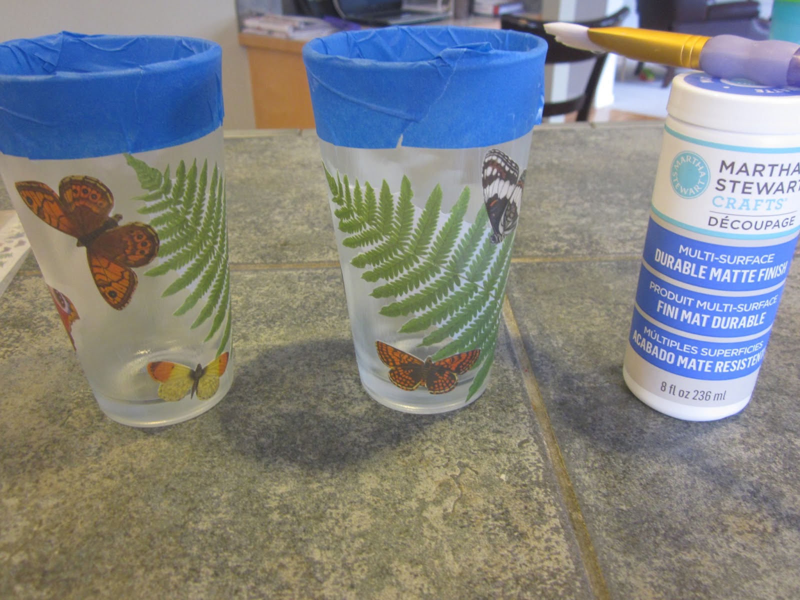 Queen B Creates Decoupaged Glasses