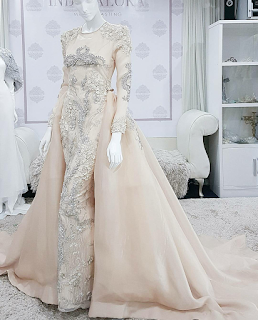 baju nikah pastel peach baju nikah pastel peach