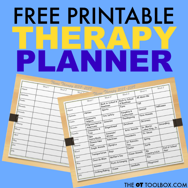 This free occupational therapy activity planner is perfect for the school based OT and planning occupational therapy themes and sessions. This free occupational therapy activity planner is perfect for the school based OT and planning occupational therapy themes and sessions.