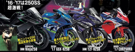 Ninja 250, GSX-R250, YZF-R25R, CBR250RR