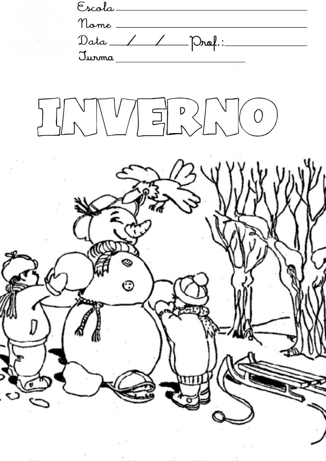 ATIVIDADES DE INVERNO DESENHOS COLORIR IMPRIMIR (3) PORTAL ESCOLA