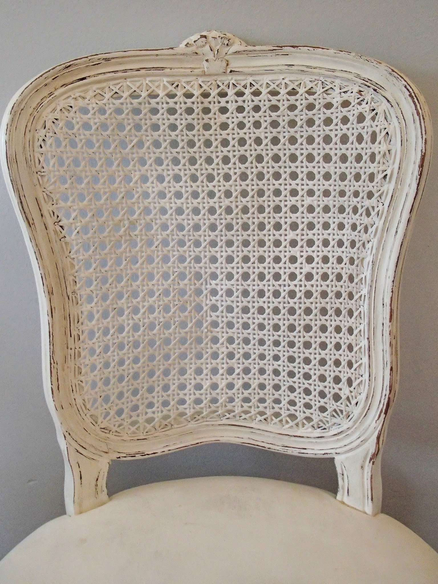 D.D.'s Cottage and Design Creamy White French Cane Chair